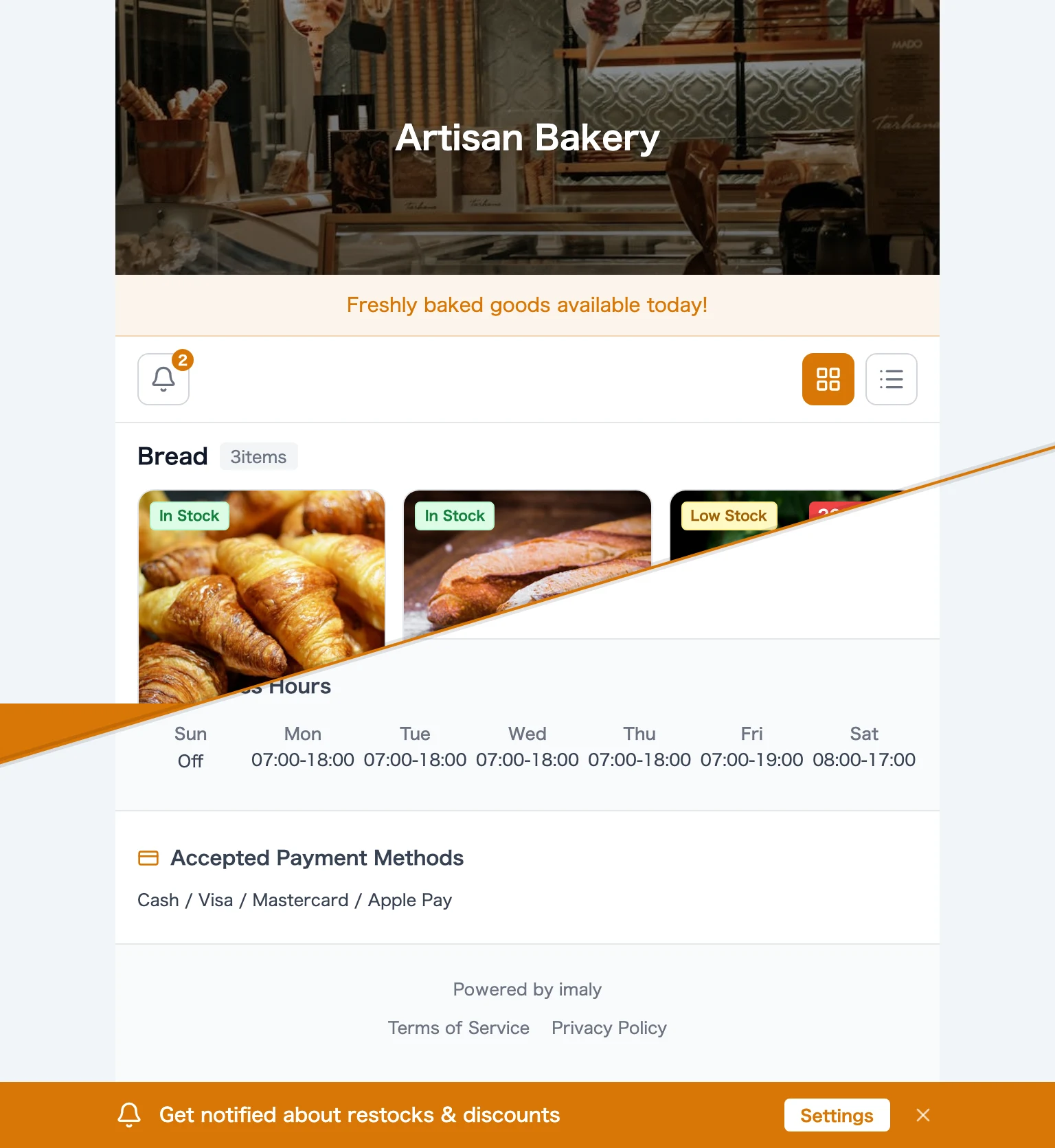 Dedicated Store Page